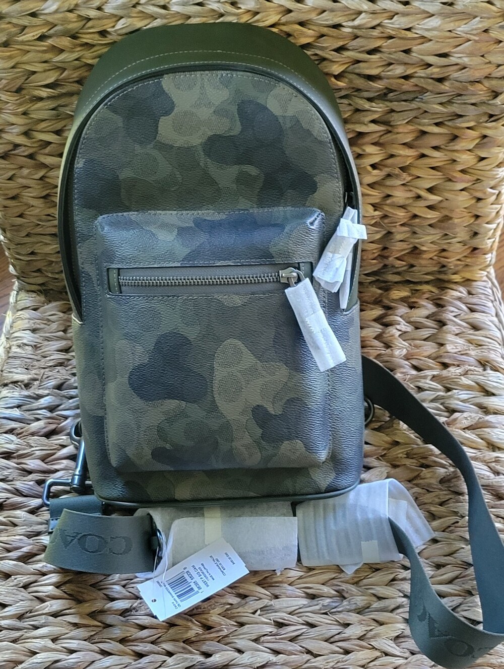 Coach Olive Green Camo Sling Bag NWT